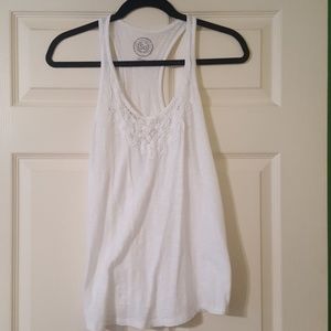 White racer-back tank.